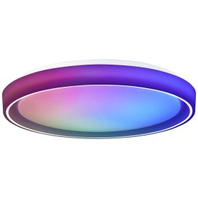 Floco Ø50 Weiß kinderlampe Von Brilliant - F&uuml;r ein besonderes visuelles Erlebnis ist Floco mit einer RGB-Funktion ausgestattet, die die Leuchte nicht nur in mehreren Farben, sondern auch in mehreren Farben gleichzeitig leuchten l&auml;sst &ndash; perfekt, um Stimmung zu erzeugen oder Kinder im Zimmer zu erfreuen.