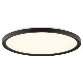 Avola Ø42 Schwarz deckenleuchte Von Brilliant - Avola ist eine stilvolle Deckenleuchte mit wei&szlig;em Lichtpanel und schwarzem Rahmen, die f&uuml;r einen modernen und minimalistischen Look sorgt.