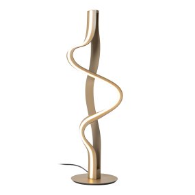Lambada 60cm Sekt Von Lucide - Lambada ist eine elegante Tischleuchte aus Metall mit exklusiver champagnerfarbener Oberfl&auml;che und einer weichen, organischen Form, die sofort ins Auge f&auml;llt.