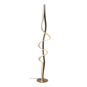 Lambada Messing stehlampe Von Lucide - Lambada ist eine elegante Stehleuchte aus Metall mit exklusiver, matter Messingoberfl&auml;che und einer weichen, organischen Form, die sofort ins Auge f&auml;llt.