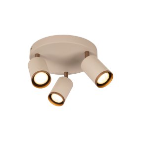 Regina 3 Taupe spotlight Von Lucide - Dank der drei verstellbaren Strahler l&auml;sst sich das Licht einfach dorthin lenken, wo Sie es ben&ouml;tigen &ndash; f&uuml;r eine funktionale und flexible Beleuchtung.