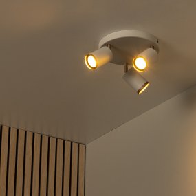 Regina 3 Taupe spotlight Von Lucide - Dank der drei verstellbaren Strahler l&auml;sst sich das Licht einfach dorthin lenken, wo Sie es ben&ouml;tigen &ndash; f&uuml;r eine funktionale und flexible Beleuchtung.