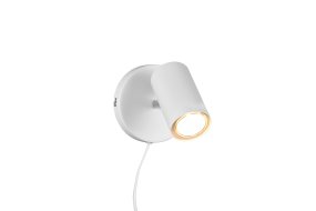Marlina Weiß leselampe Von Trio Lighting - Der drehbare Strahler lässt sich ganz nach Bedarf ausrichten, die Wandplatte misst 12x12 cm.