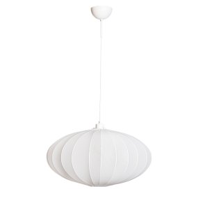 Isola Ø60 Weiß hängelampe Von Cottex - Isola ist eine dekorative Pendelleuchte mit sanft gerundeter Form und einem wei&szlig;en Textilschirm.