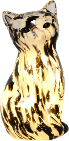 Katt 22cm Schwarzweiß tischlampe Von Pixie Design - Im Inneren der Leuchte befindet sich ein LED-Streifen mit kleinen Dioden, der ein warmes und stimmungsvolles Licht verbreitet.