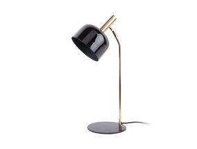 Smart 56cm Schwarz schreibtischlampe Von Leitmotiv - Die glänzende, schwarz emaillierte Oberfläche und die eleganten goldenen Details verleihen der Leuchte einen einzigartigen und attraktiven Look.