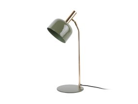Smart 56cm Grün schreibtischlampe Von Leitmotiv - Die glänzende, emaillierte Oberfläche in einem matten Grünton und die eleganten Golddetails verleihen der Leuchte einen einzigartigen und attraktiven Look.