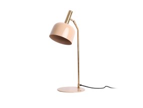 Smart 56cm Beige schreibtischlampe Von Leitmotiv - Die glänzende, emaillierte Oberfläche in einem sanften Beigeton und die eleganten Golddetails verleihen der Leuchte einen einzigartigen und attraktiven Look.