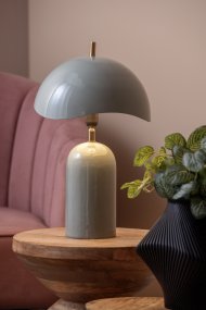 Querido 40cm Blau tischlampe Von Leitmotiv - Gefertigt aus Metall mit einer glänzenden, mattblauen Oberfläche und goldfarbenen Details, ist sie eine stilvolle Bereicherung für Ihr Zuhause.