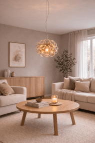 Lustro Ø40 Bernstein hängelampe Von By Rydéns - Das warme Glas verbreitet ein sanftes und stimmungsvolles Licht, das eine angenehme Atmosph&auml;re im Raum schafft.