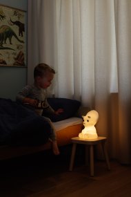 Mira First Light Weiß kinderlampe Von Mr Maria - Das Design dieser Lampe hat die Form eines beeindruckenden Triceratops mit kr&auml;ftigen H&ouml;rnern und Schutzschild und vermittelt ein verspieltes und sicheres Gef&uuml;hl.