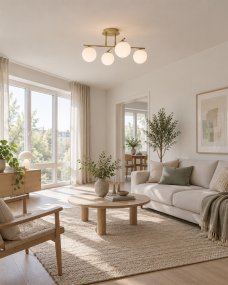 Globi 4 Ø65 Gebürstetes Messing/Weiß deckenleuchte Von Nordic Lighting - Die elegante Deckenleuchte Globi 4 verleiht jedem Raum ein stilvolles Ambiente und spendet ein sanftes, angenehmes Licht.