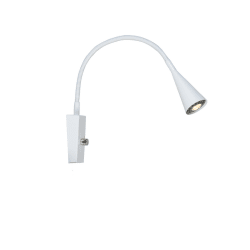 Ledro Mattweiß leselampe Von Belid - Ledro ist eine schlanke und einfache Wandleuchte mit flexiblem Arm und dimmbarem Schalter.