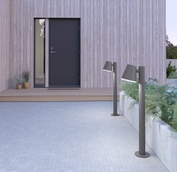 Mist 103cm Graphitstruktur pollarleuchten Von Belid - Die Tatsache, dass die Linse etwas länger als der Bildschirm ist, sorgt auch für eine gewisse seitliche Streuung des Lichts.