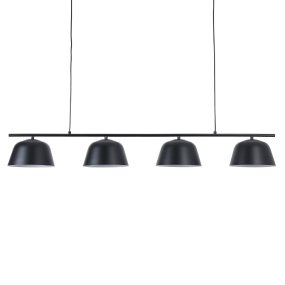 Pop 142cm Schwarz hängelampe Von Nordic Lighting - Ihre klaren Linien und die nach unten gerichteten Schirme sorgen f&uuml;r ein angenehmes und funktionales Licht &uuml;ber Essbereich oder K&uuml;che.