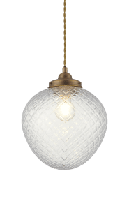 Gatsby Ø25 Antikmessing Von Aneta Lighting - Die Pendelleuchte Gatsby besticht durch ihr klassisches und elegantes Design mit Details in Antikmessing-Optik und einem dekorativen Schirm aus klarem, geschw&auml;rztem Glas.