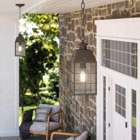 Nantucket 36cm Antikes Messing Von Elstead Lighting - Tillverkad av massiv m&auml;ssing och glas, erbjuder den en robust och elegant konstruktion som &aring;ldras vackert &ouml;ver tid.
