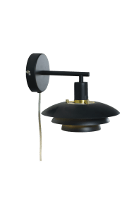 Epsilon 24cm Schwarz wandlampe Von Aneta Lighting - Die Wandleuchte Epsilon im klassischen Design mit modernem Ausdruck verfügt über einen dreiteiligen Metallschirm, der das Licht angenehm verteilt und Blendung vorbeugt.