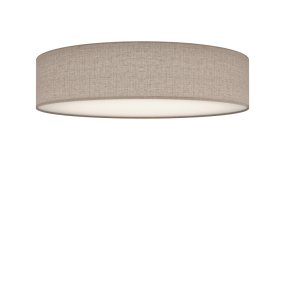 Soft Ø60 Beige Leinen deckenleuchte Von Belid - Der Lampenschirm aus Leinen in einem nat&uuml;rlichen Beigeton harmoniert perfekt mit der wei&szlig;en Fu&szlig;platte, die f&uuml;r eine gleichm&auml;&szlig;ige und blendfreie Ausleuchtung sorgt.
