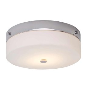 Tamar Ø30 Chrom poliert badezimmerlampe Von Elstead Lighting - Die Deckenleuchte Tamar in poliertem Chrom ist eine stilvolle und funktionale Beleuchtungslösung, die dank der Schutzart IP44 perfekt für Badezimmer geeignet ist, sich aber auch für Flure und Räume mit niedrigen Decken eignet.