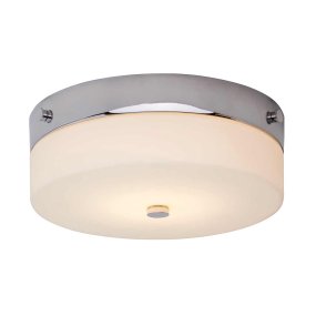 Tamar Ø24 Chrom poliert badezimmerlampe Von Elstead Lighting - Die Deckenleuchte Tamar in poliertem Chrom ist eine stilvolle und funktionale Beleuchtungslösung, die dank der Schutzart IP44 perfekt für Badezimmer geeignet ist, sich aber auch für Flure und Räume mit niedrigen Decken eignet.