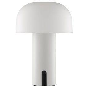 Mattis 20cm Cremeweiß Von Brilliant - Der cremewei&szlig;e Metallsockel und der wei&szlig;e Kunststoffschirm ergeben eine zeitlose und elegante Optik, die sich in viele Umgebungen einf&uuml;gt.