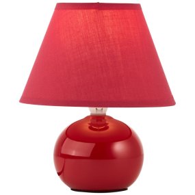 Primo 23cm ROT tischlampe Von Brilliant - Dekorative Tischleuchte mit stilvollem und schlichtem Design, die sich perfekt als Nachttischlampe oder Akzentbeleuchtung im Wohnzimmer eignet.