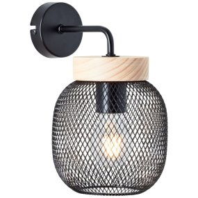 Giada 20cm Schwarz wandlampe Von Brilliant - Die Giada Wandleuchte verbindet modernes Design mit natürlichen Elementen und schafft eine warme, gemütliche Atmosphäre im Zuhause.