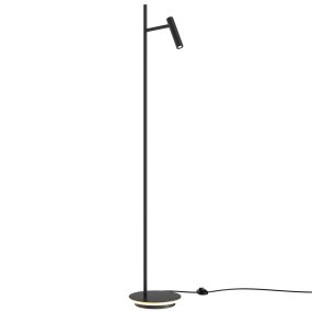 Estudo Schwarz stehlampe Von Maytoni - Die minimalistische Form und der elegante Sockel mit integrierter Lichtkante machen Estudo zu einer vielseitigen und eleganten Ergänzung für Zuhause und das Büro.