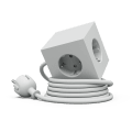 Square 1 with 30W Dual USBC & Magnetic base, 1.8m Grau Von Avolt - Steckdosenleiste von Avolt im stylischen Design mit langem PVC-Kabel, einem Würfel aus recyceltem Kunststoff und einer Magnetplatte an der Unterseite zum Aufhängen an der Wand.