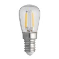 E14 Birnenlampe 0,8W 2200K dimmbar Transparent Von Unison - Diese P&auml;ron-LED-Lampe mit klarem E14-Sockel hat eine Leistung von 0,8 W und eine Farbtemperatur von 2200 K.
