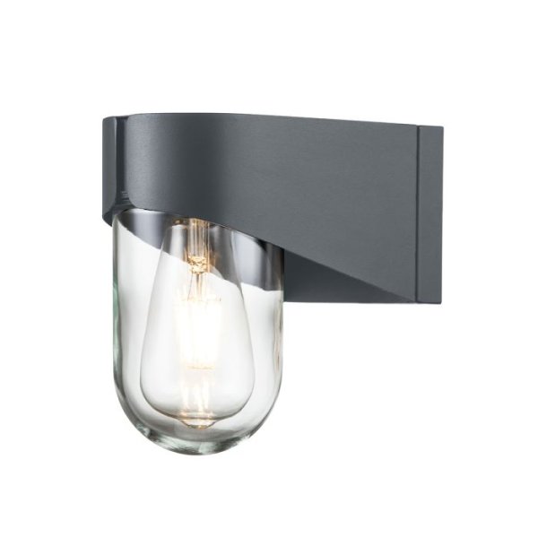 Porto 18cm Grau außenlampe Von Elstead Lighting - Tillverkad av rostfritt st&aring;l i gr&aring; finish och glas, erbjuder den en robust och v&auml;dert&aring;lig konstruktion som &auml;r idealisk f&ouml;r fasader, entr&eacute;er och uteplatser.