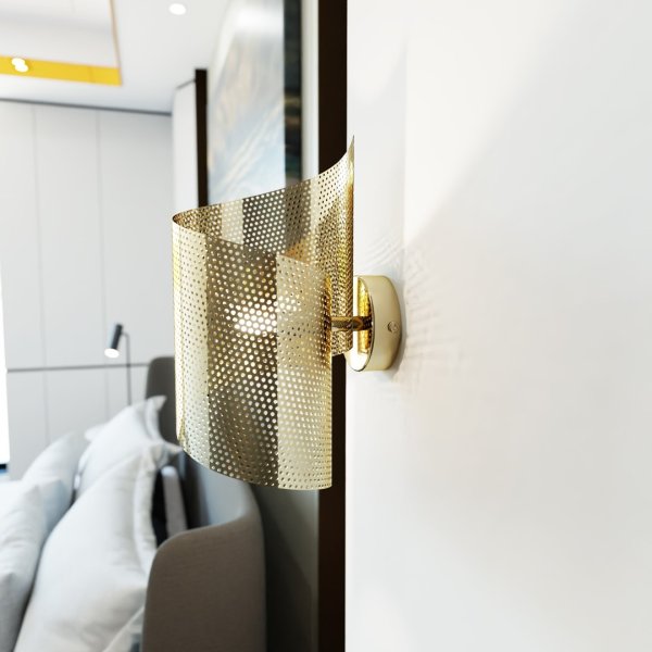 Spiral 30cm Gold wandlampe Von Emibig Lighting - Perfekt zur Beleuchtung von Treppen, Fluren und Dielen, aber auch als stimmungsvolle Zusatzbeleuchtung im Wohn- oder Schlafzimmer.