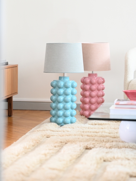 Bubbles 50cm Türkis lampenfuß Von Hallbergs - Das sprudelnde Design hat eine klare und glänzende türkise Farbe.