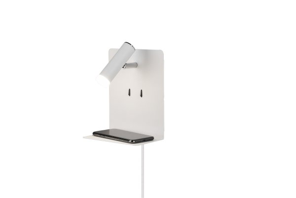 Element Weiß leselampe Von Trio Lighting - Die Leuchte verf&uuml;gt &uuml;ber zwei integrierte Lichtquellen, die sich separat &uuml;ber die Schalter an der Wandhalterung steuern lassen.