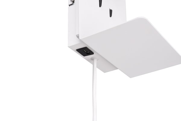 Element Weiß leselampe Von Trio Lighting - Die Leuchte verf&uuml;gt &uuml;ber zwei integrierte Lichtquellen, die sich separat &uuml;ber die Schalter an der Wandhalterung steuern lassen.