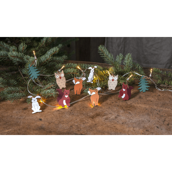 Lichterkette Forest Friends 1,8m Mehrfarbig Von Star Trading - Lichterkette f&uuml;r den Innenbereich verziert mit 10 Holzfiguren in sch&ouml;nen Farben.