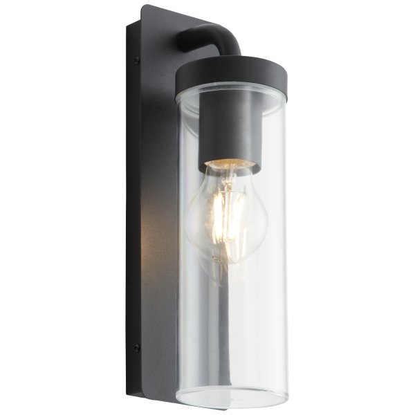 Aosta Mattschwarz außenlampe Von Brilliant - Die Au&szlig;enwandleuchte Aosta bietet sowohl praktische als auch stimmungsvolle Beleuchtung und eignet sich perfekt zur Beleuchtung der Haust&uuml;r in der dunklen Jahreszeit.
