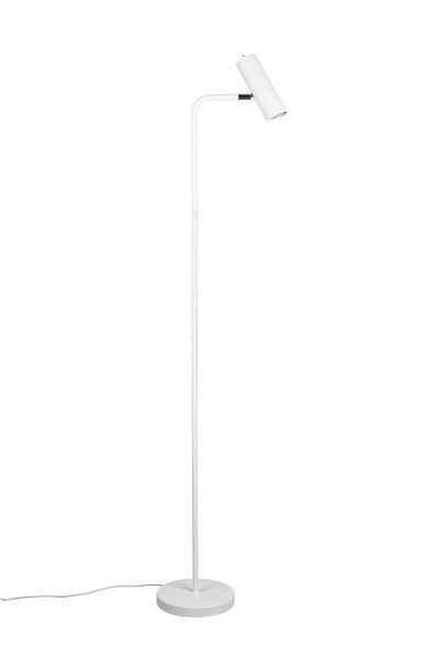 Marley Weiß stehlampe Von Trio Lighting - Der bewegliche Kopf lässt sich bequem nach oben oder unten ausrichten, sodass sich die Leuchte perfekt als Leseleuchte am Sofa oder als dezente Beleuchtung im Flur eignet.