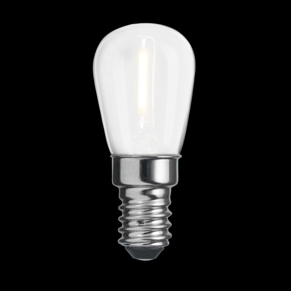 E14 Birnenlampe matt 0,8W 2700K Weiß Von Unison - Die kompakte Birnenform und die matte Oberfl&auml;che machen es ideal f&uuml;r kleinere Vorrichtungen und dekorative Installationen, bei denen eine diskrete und energieeffiziente Beleuchtung erforderlich ist.