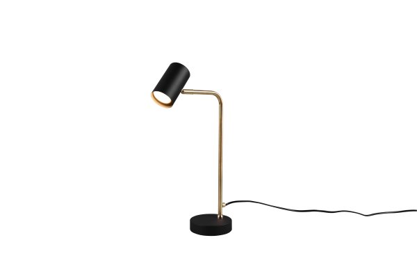Marley 45cm Mattes Messing schreibtischlampe Von Trio Lighting - Die moderne Kombination aus mattem Schwarz und mattem Messing sorgt für stilvolle Kontraste und wertet das Interieur auf.