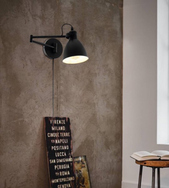 San Peri Ø15 Schwarz wandlampe Von Eglo - Sein minimalistisches Design und sein moderner Look passen zu den meisten Einrichtungsstilen und sorgen gleichzeitig für ein gerichtetes und angenehmes Licht.