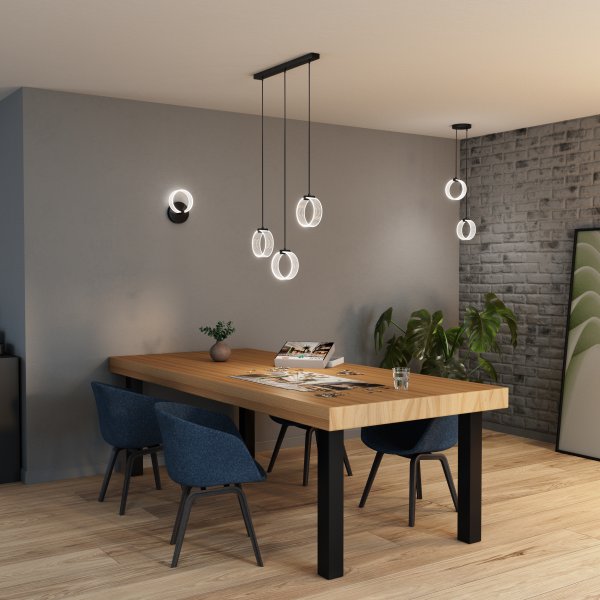 Zoombild von Circle PL 66cm Schwarz hängelampe Von Osram - In der ersten Stufe leuchtet die Lampe in warmwei&szlig;em Licht mit 3000K, in der zweiten Stufe in kaltwei&szlig;em Licht mit 4200K und in der dritten Stufe in 6500K (Tageslicht).