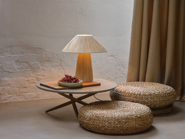 Bamboo Paper Hut 40cm Natur tischlampe Von Ledvance - Placera f&ouml;rslagsvis i vardagsrummet, p&aring; byr&aring;n i hallen eller i f&ouml;nstret i k&ouml;ket.