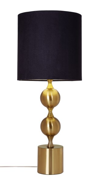 Prakt 60cm Gebürstetes Messing tischlampe Von Cottex - Die prächtige Tischlampe aus Metall und Textil ist eine elegante und auffällige Lampe, die dem Raum eine anspruchsvolle Note verleiht.