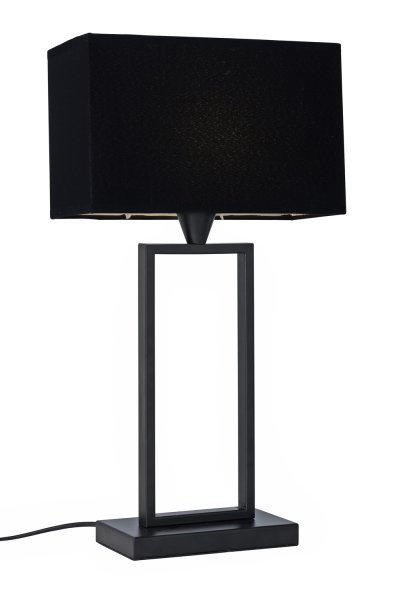 Kensington 50cm Schwarz tischlampe Von Cottex - Der stilvolle Metallrahmen sorgt für ein luftiges und modernes Ambiente, während der schwarze Textilschirm ein weiches und angenehmes Licht verbreitet.