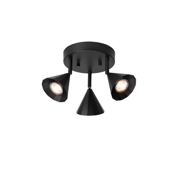 Rain 3 Schwarz spotlight Von CO Bankeryd - Rain ist eine vielseitige Deckenleuchte, die eine hervorragende Allgemeinbeleuchtung bietet und sich perfekt für Flur, Wohnzimmer, Küche oder Schlafzimmer eignet.