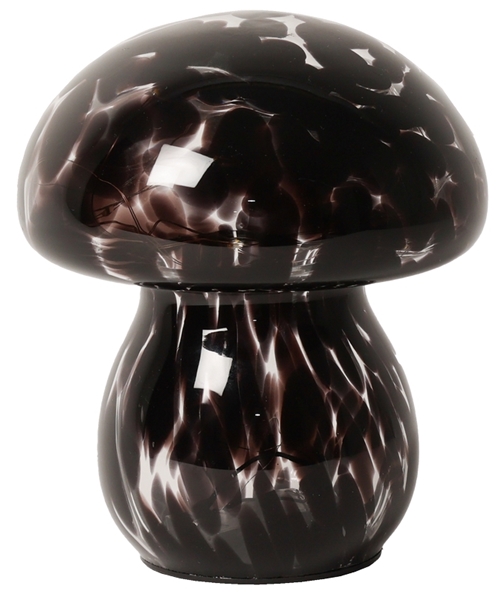 Mushy 16cm Schwarz tragbare Von Eja - Diese kompakte und stilvolle Tischlampe in Pilzform verleiht jedem Raum Charme und Persönlichkeit.