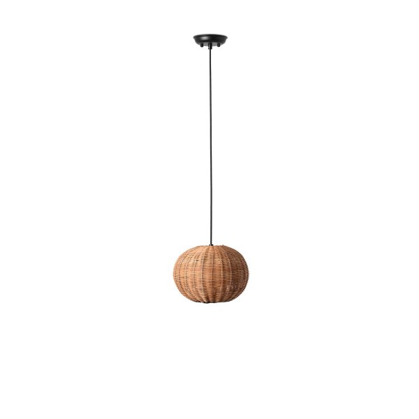 Zoombild von Haka Ø25 Natur hängelampe Von Faro Barcelona - HAKA ist eine runde Pendelleuchte im mediterranen Stil mit einem wundersch&ouml;nen Rattanschirm, der das Licht stimmungsvoll und dekorativ verteilt.