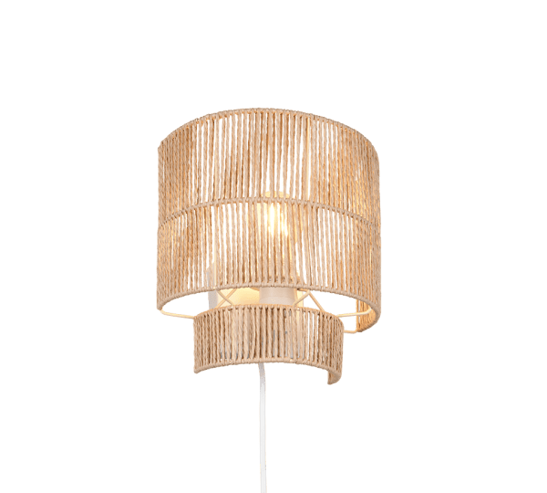 Satna 24cm Natur wandlampe Von Trio Lighting - Satna ist eine moderne Wandleuchte mit schlichtem Design.